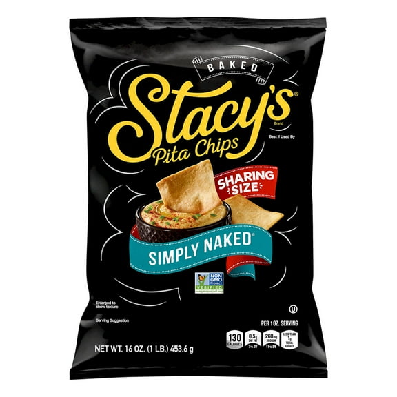 Stacy's Simply Naked Pita Chips Party Size Bag 18 Ounce (Pack of 6)