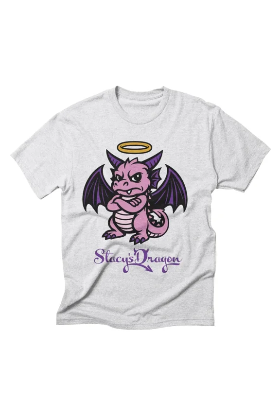 Stacys Dragon on White T-Shirt Tee Gift For Him Merch For Her Apparel For Friend