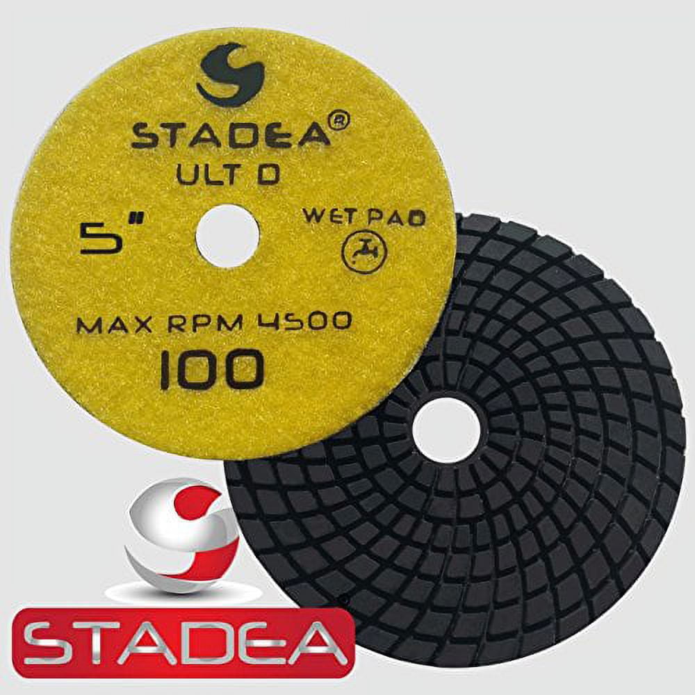 Stadea PPW128X Granite Polishing Pads 5" Diamond Pad 100 Grit For