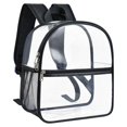 thumbnail image 1 of Stadium Approved Clear Backpack – 12x12x6 Inch Transparent Bag with Reinforced Straps – Small PVC Tote for Concerts, Sports, School & Work (Black, Plastic), 1 of 9