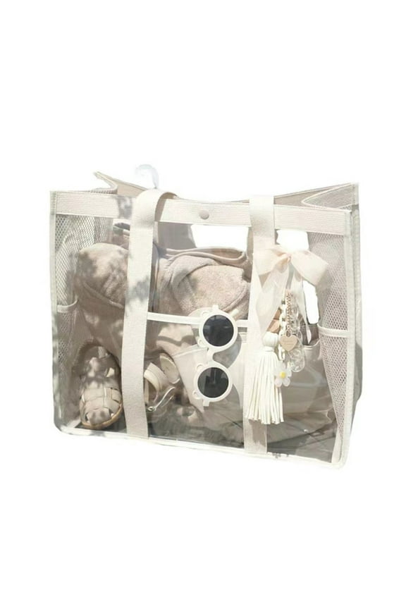 Stadium Approved Clear Bag Plastic Tote Bag with Handles Clear Stadium Bag Beaches Bag See Through Tote Bag for Sports