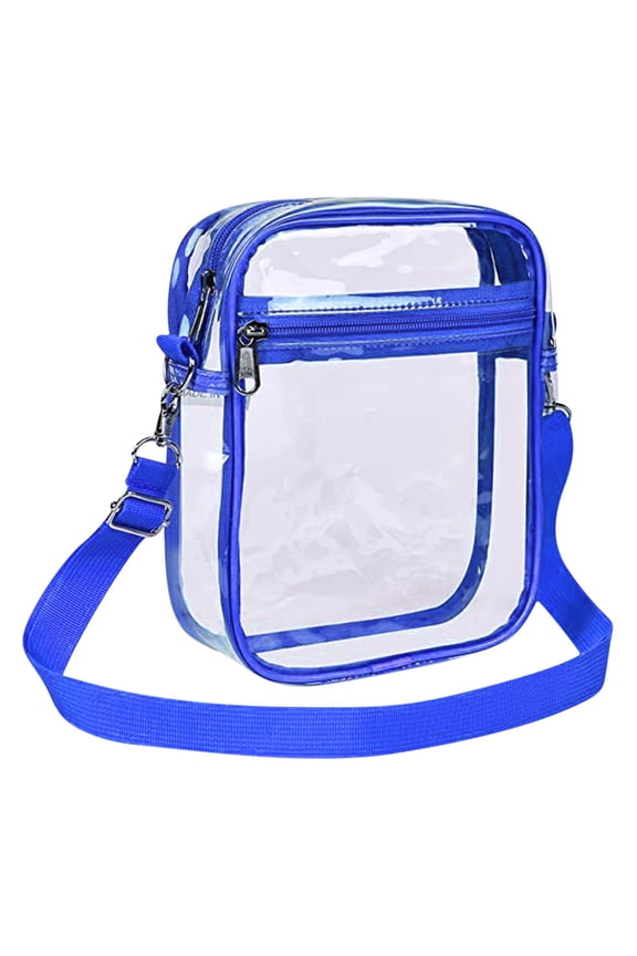 Stadium Approved Clear Bag for Stadium Events - 7.9x5.9x2.4in PVC Security Clear Bags for Women, Large Capacity with Adjustable Strap, Front Pocket for Phone/Keys