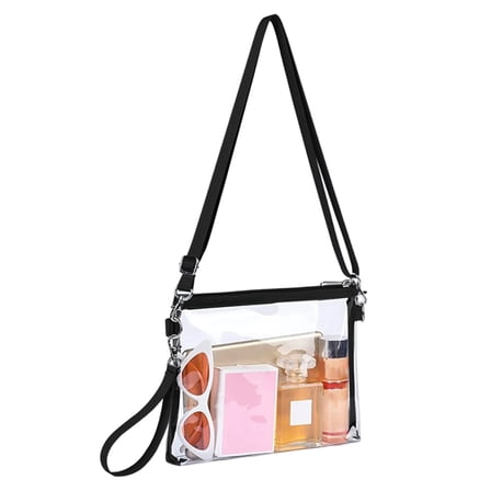 Stadium Approved Clear Crossbody Bag Secure Transparent Purse for Sports Concerts and Festivals Portable Lightweight Handbag