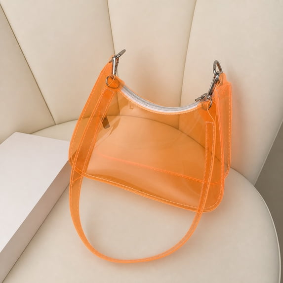Stadium Approved Clear Crossbody Bag Waterproof Lightweight Organizer, PVC Transparent Purse for Concert Sports Travel Dorm Office Gym