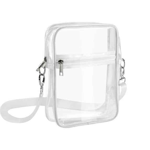 Stadium Approved Clear Crossbody Shoulder Bag for Work and Travel with Front Pocket