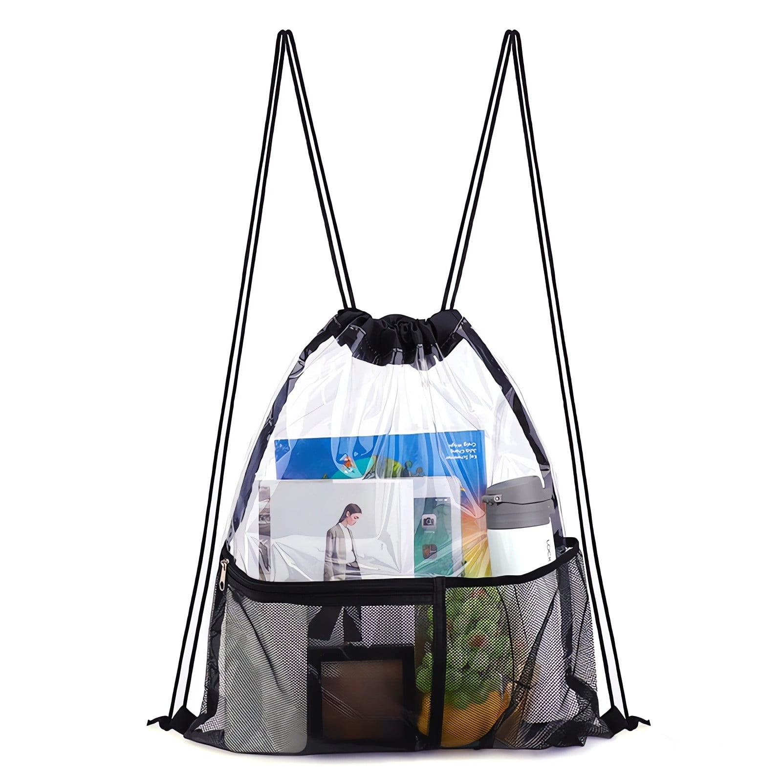 Stadium Approved Clear Drawstring Backpack,Transparent Cinch Bag for ...