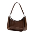 thumbnail image 1 of Stadium Approved Clear Hobo Shoulder Bag Waterproof SeeâThrough Transparent Purse With Zipper For Concert Sports Party Wedding Events(Coffee-14x19.5x7cm), 1 of 4