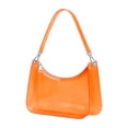 thumbnail image 1 of Stadium Approved Clear Hobo Shoulder Bag Waterproof SeeâThrough Transparent Purse With Zipper For Concert Sports Party Wedding Events(Orange-14x19.5x7cm), 1 of 5