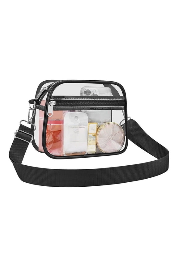 Stadium Approved Clear PVC Tote Bag, Navy Blue Transparent Purse for Concerts & Sports Events, Size Various Sizes