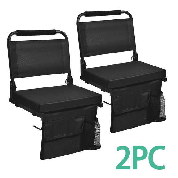 OUTMASTER Stadium Bleacher Chair-Extended Backrest,Ergonomic Spine Protection,Events,Camping.(2PC)