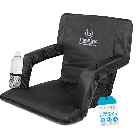 Stadium Boss Stadium Seat Reclining Bleacher Chair Folding - Black