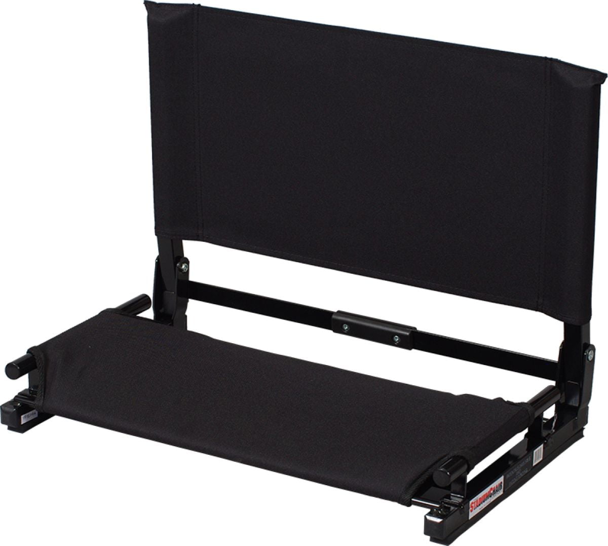 Deluxe Wide Black Canvas Folding Stadium Chair