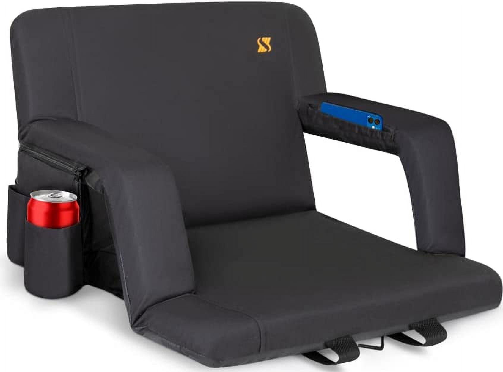 Sitium Wide Portable Stadium Seat Chair Padded, Foldable, Armrest