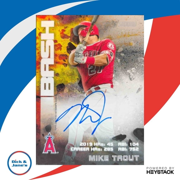 Stadium Club Mike Trout #BBA-MT Bash & Burn Autographs Orange Los Angeles Angels MLB Baseball Trading Card
