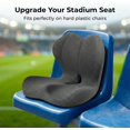 thumbnail image 1 of Stadium  Cushion with Back Support for Bleachers & Plastic Seats, Metal- Foldable Memory Foam Chair Pad for Sporting Events, Hollow Ventilation, -Slip, Washable, 18.1" x 16.5" x 15", 1 of 6