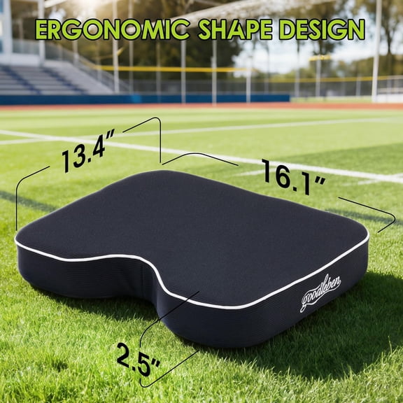 Stadium Cushion with Dual-Layer Foam (30D Support + 40D Memory), High Elasticity & Breathable, Waterproof Thick Bleacher Pad for Long Games, Portable for Outdoor Indoor Seating
