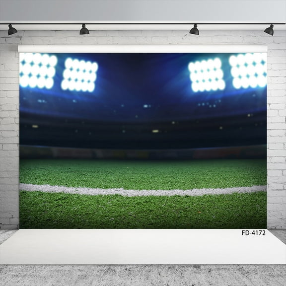 Stadium Football Field Light Photographic Backdrop Vinyl Cloth Background Fond Photo for Children Baby Birthday Party Photocall