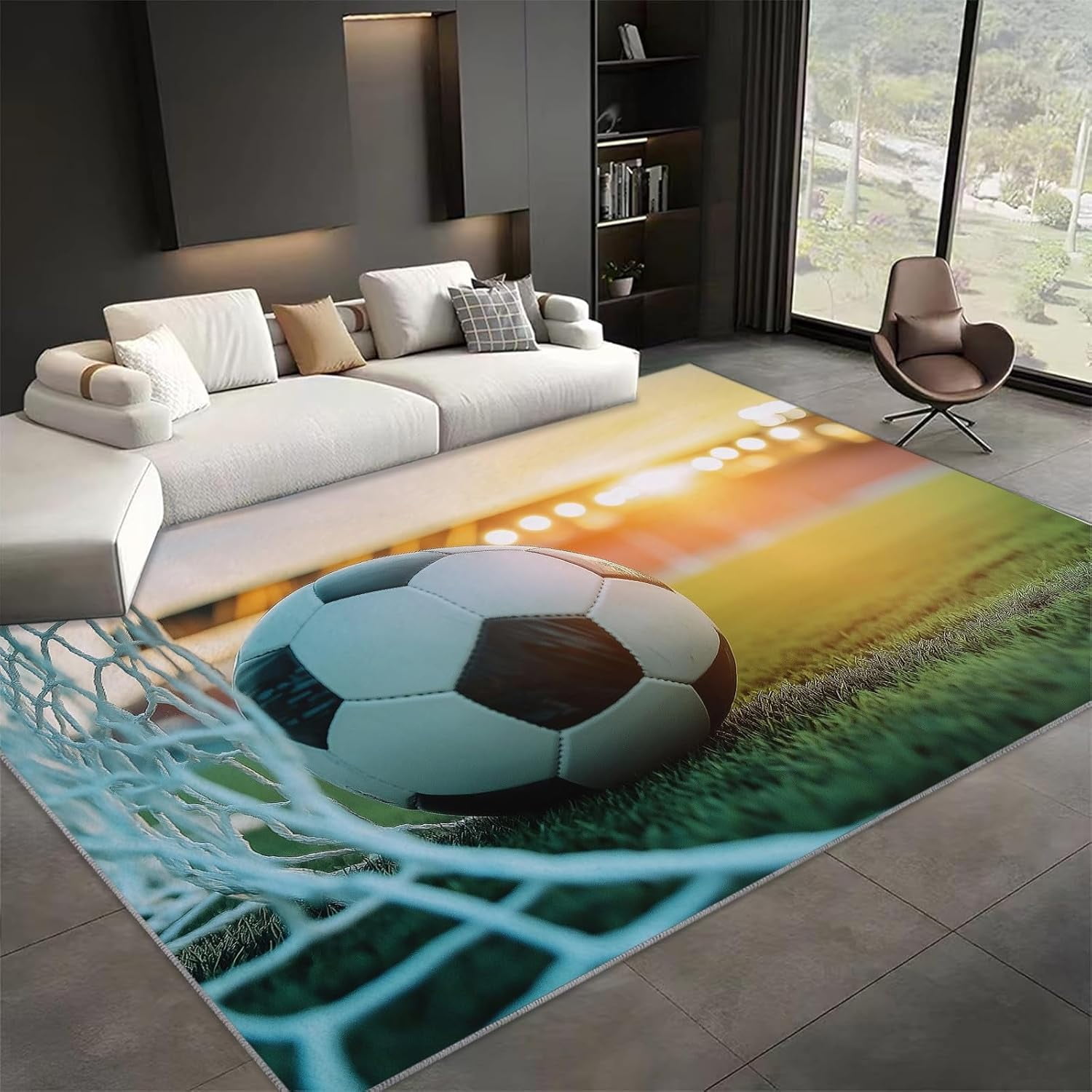 Stadium Print Machine Washable Area Rugs Sports Game Football Rugs For ...