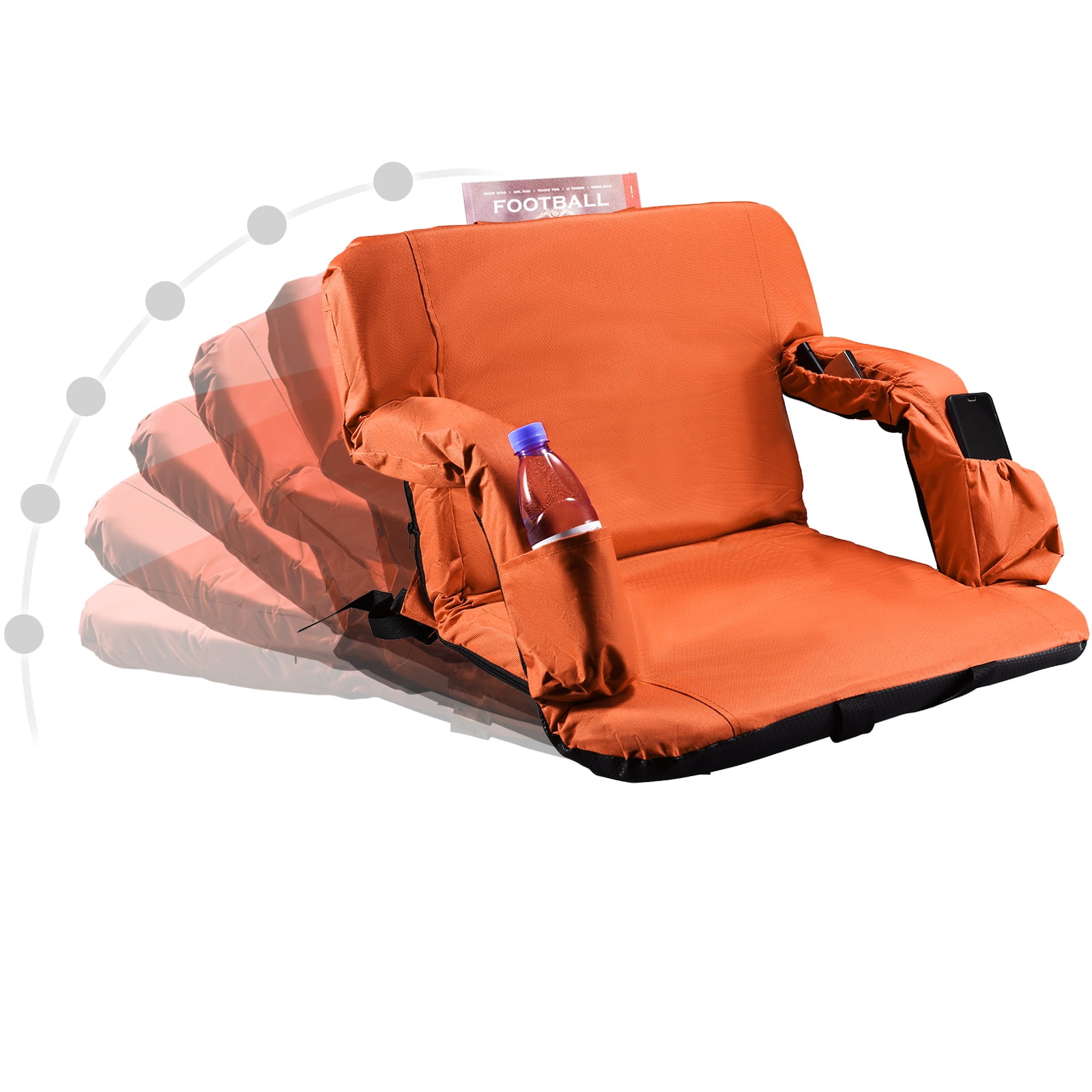 BirdRock Home Orange Bleacher Folding Chair with Padded Seat (Outdoor) in  the Bleacher Cushions & Seats department at