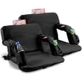 thumbnail image 1 of Stadium Seat for Bleacher & Bench Portable Folding Chair with Padded Cushion Reclining Stadium Chair with Back Support, Shoulder Straps, Zipper Bag, Black, 2PCS, 1 of 10