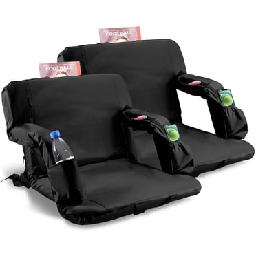 Lensun 2 Pack Stadium Seats - Extra Wide Folding Bleacher Chairs With Back Support