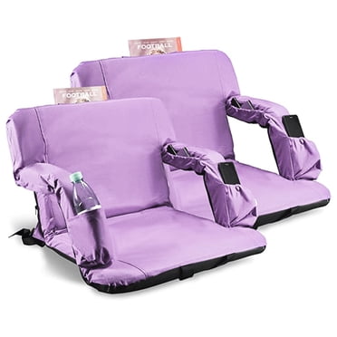 2-Pack SEGAWE Portable Stadium Seats – Bleacher Chairs With 5 Reclining Positions, Armrest, Cup Pocket – Red