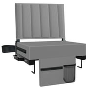 Stadium Seat for Bleachers with Back Support and Cushion, Bleacher Seats with Shoulder Strap and Cup Holder, Padded Portable Folding Comfort Stadium Chair, for Sports Events, Grey (1pcs)