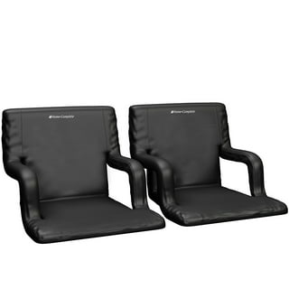 Lilypelle Stadium Seats for Bleachers with Back Support, 6 Reclining  Positions Bleacher Seats with Cushion 16.54in Wide,2 Pack Bleacher Chairs  ,Black