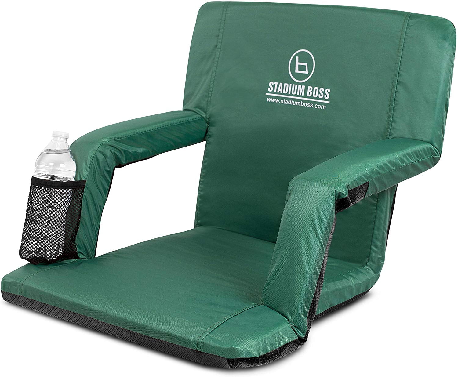 Stadium Seat Reclining Bleacher Chair Folding Dark Green