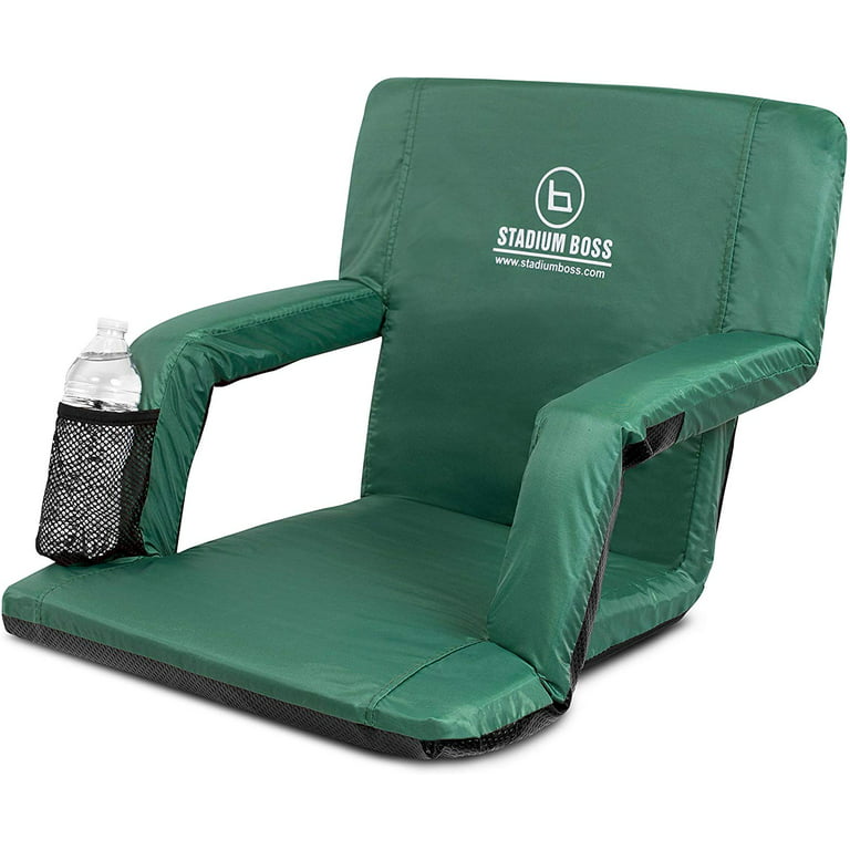 Stadium Seat Reclining Bleacher Chair Folding - Dark Green