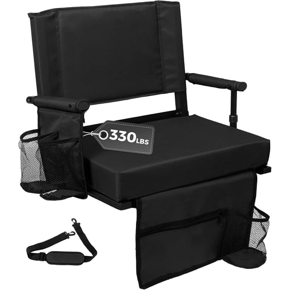 Stadium Seat with Back Support, Bleacher Chair with Back & Cushion