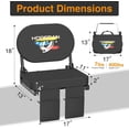 thumbnail image 1 of Stadium Seats with Back Support – 270 °   Foldable Rotating Padded Bleacher Chair, Non-Slip Hooks, Lightweight Portable with Shoulder Strap, Perfect for Bleachers-Black, 1 of 6