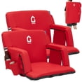thumbnail image 1 of Stadium Seats with Back Support & Padded Cushion – Extra Wide 24.5" Bleacher Chair with Anti-Slip Mat – 6 Adjustable Reclining Positions – Large Pockets & Cup Holders – Portable, Foldable for Footbal, 1 of 7