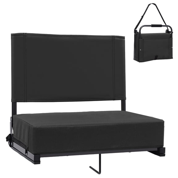 Sekey Stadium Seats with Back Support - Padded Portable Bleacher Seat with Handle Shoulder Strap - Wide Bleacher Chair with Back and Cushion for Sports & Outdoor Events