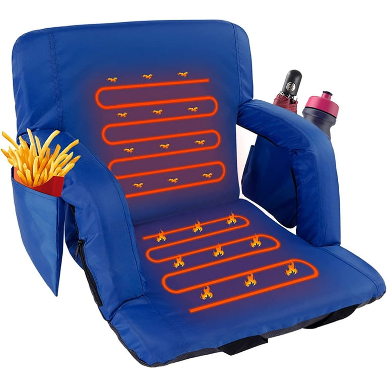 ACELETIQS Massage Bleacher Seat with Backrest Stadium Seats for Bleachers  Stadium Seat Cushion Stadium Seating for Bleachers, USB Battery Included 