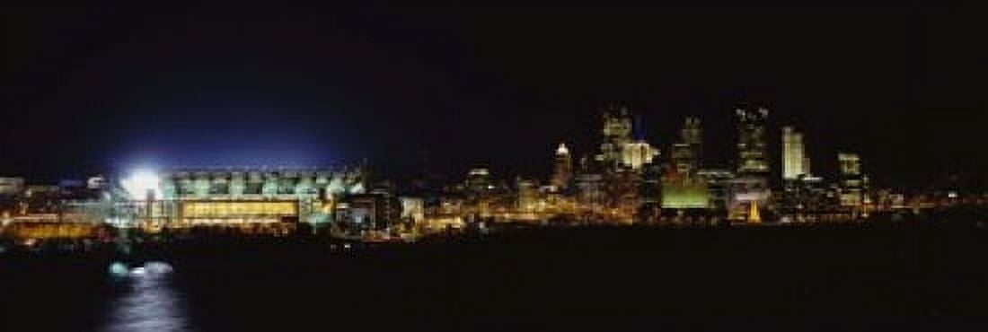 Stadium lit up at night in a city Heinz Field Three Rivers StadiumPittsburgh Pennsylvania USA Canvas Art - Panoramic Images (18 x 6)