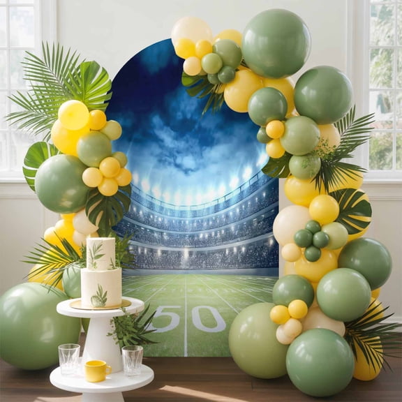 Stadiums Arch Backdrop Cover, 5FT, Rugby Sports Venues Sky Spandex Arch Covers Double-Sided Backdrop for Wedding Birthday Party Photo Background Decoration