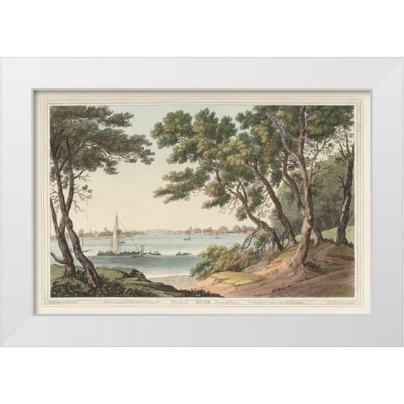 Stadler, Joseph 14x11 White Modern Wood Framed Museum Art Print Titled - View of the River