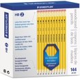 Staedtler 13247C144A6 Woodcase Pencil, Graphite Lead, Yellow Barrel