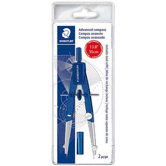 Staedtler 2-piece Advanced Student Compass - Metal, Plastic - Blue, Silver - 1 Each | Bundle of 2 Each