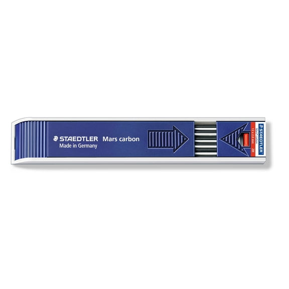 Staedtler 200-2H Mars Carbon 2mm Replacement Leads - 2H degree (Pack of 12 Leads)