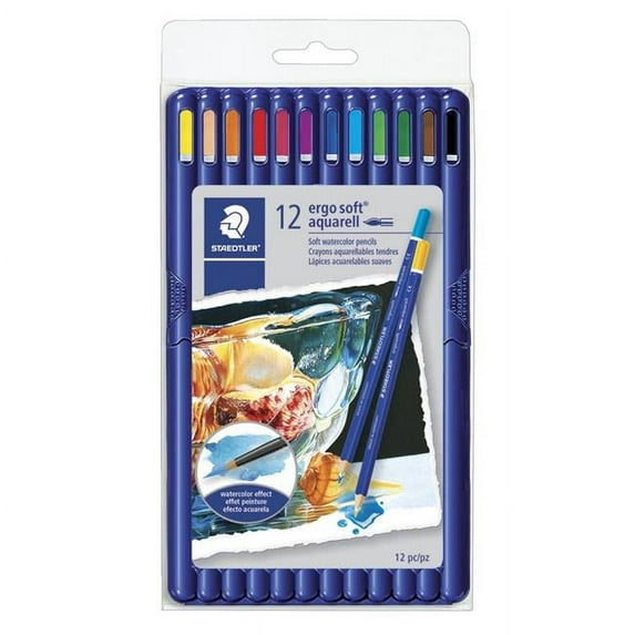 Staedtler 2003069 Ergosoft Aquarell Watercolor Pencils, Assorted Color - Set of 12