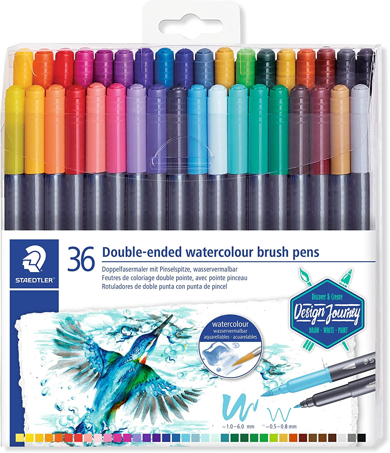 Staedtler 3001 TB36 ST DoubleEnded Watercolour Brush Pen, 1 Count