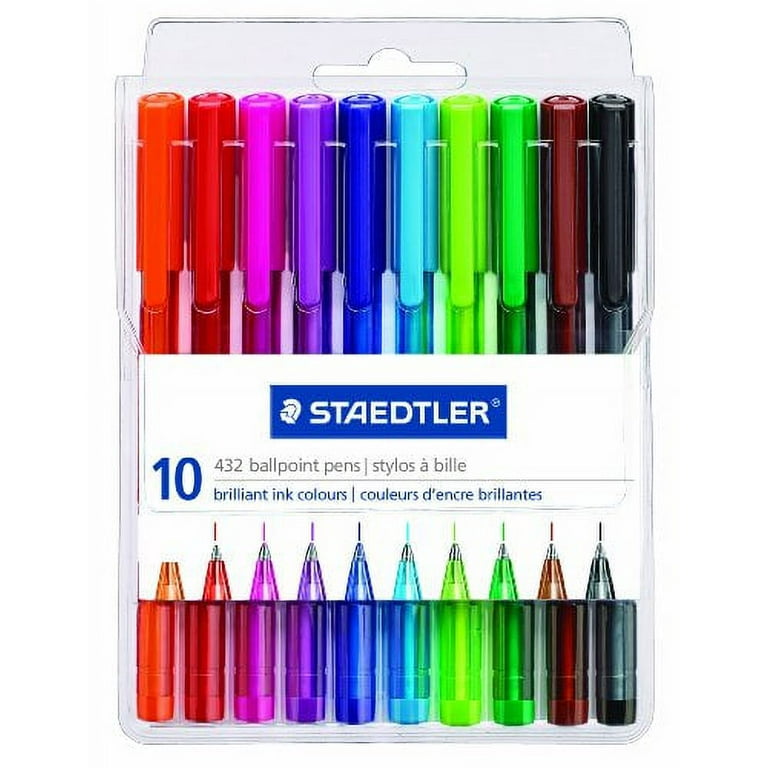 Staedtler Mars Ballpoint Pen, Medium Point, Assorted Colors - 10 pack