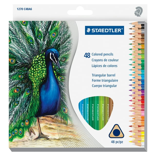 Staedtler Colored Pencil, Triangular Comfort Shape, 48 Count, Adult