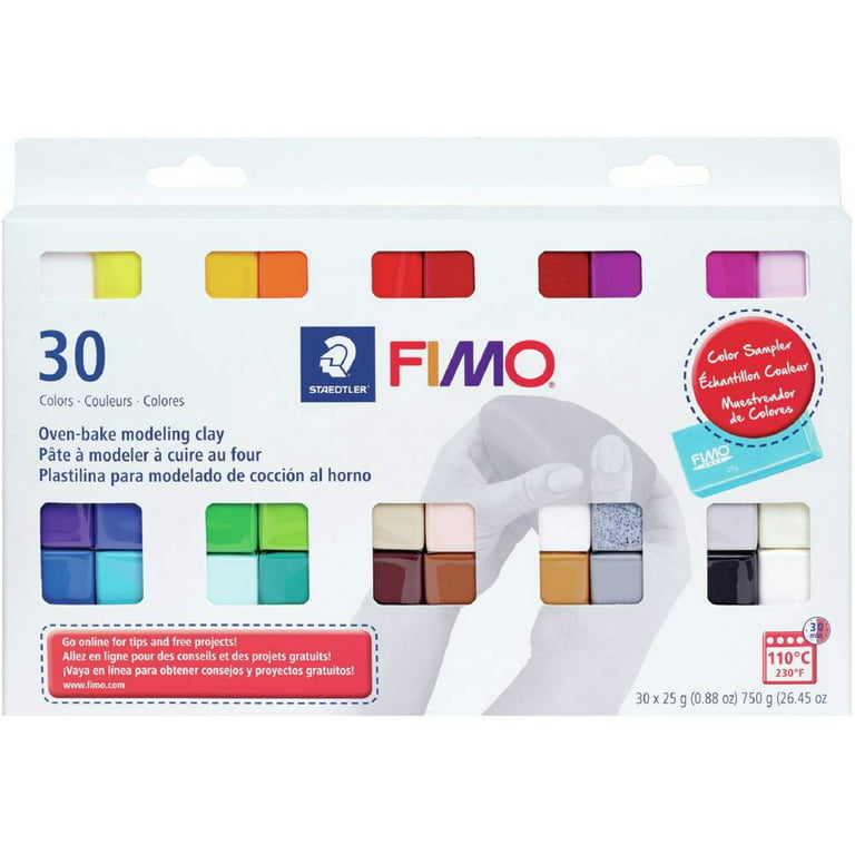 Staedtler FIMO Soft Polymer Clay - Oven Bake Clay for Jewelry, Sculpting,  Crafting, 30 Pieces, Assorted Colors, 8023 C30