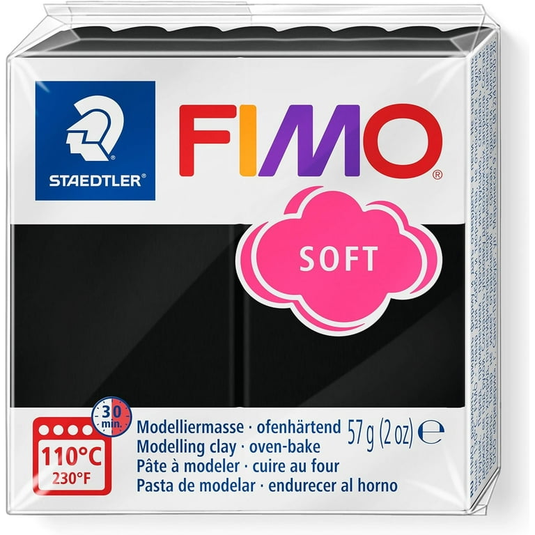 Staedtler Fimo Soft White Oven Bake Modelling Clay - 56g Polymer Clay Block For Crafts