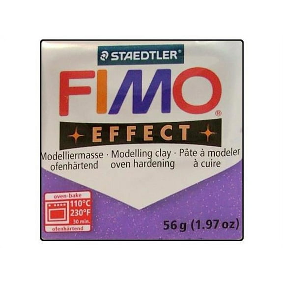 Staedtler Fimo Glitter Effect Polymer Clay - 2 oz, Glitter Purple