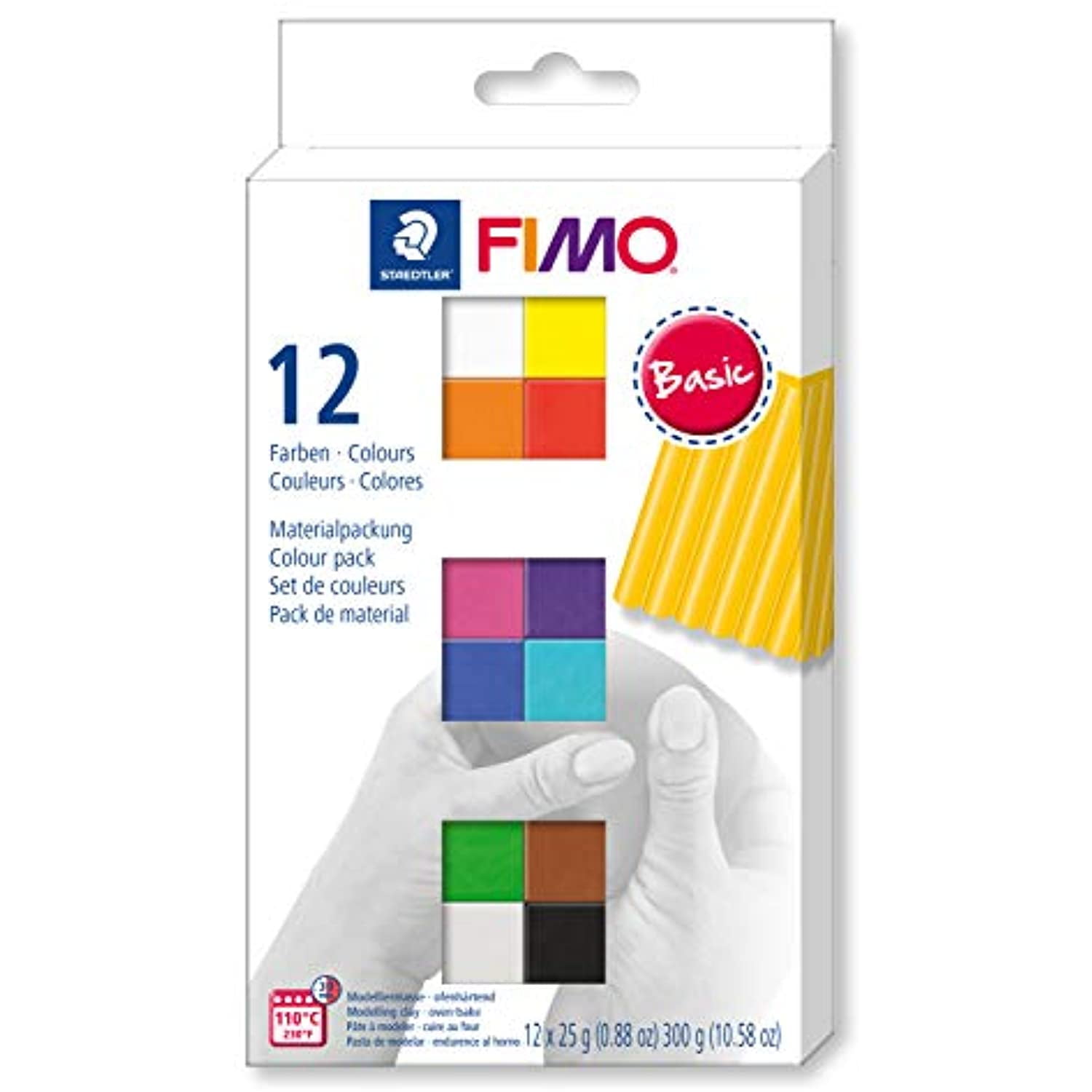 STAEDTLER 8101-0 FIMO Air Basic - Air-Drying Modelling Clay, 1 kg - White