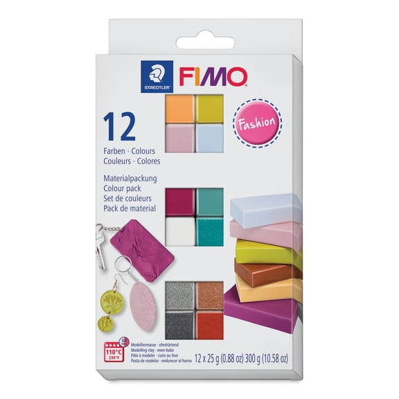 Staedtler Fimo Soft Polymer Clay - Fashion Colors, Set of 12